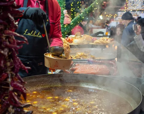 Local Food at Budapest Hungary | Safari Sutra Holidays Hungarian goulash and paprika at Budapest Great Market Hall — local food Hungary tour