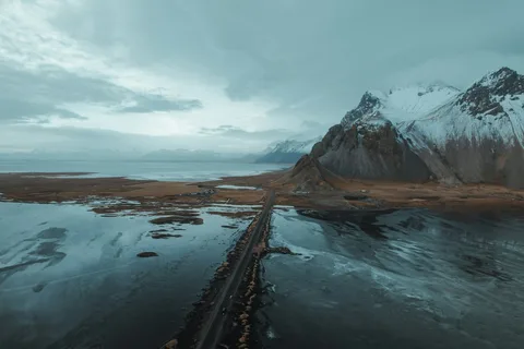 Route 1, All the Way Round: Iceland Ring Road Self-Drive | Safari Sutra Holidays Car on an empty stretch of Route 1 on an Iceland Ring Road self-drive from India