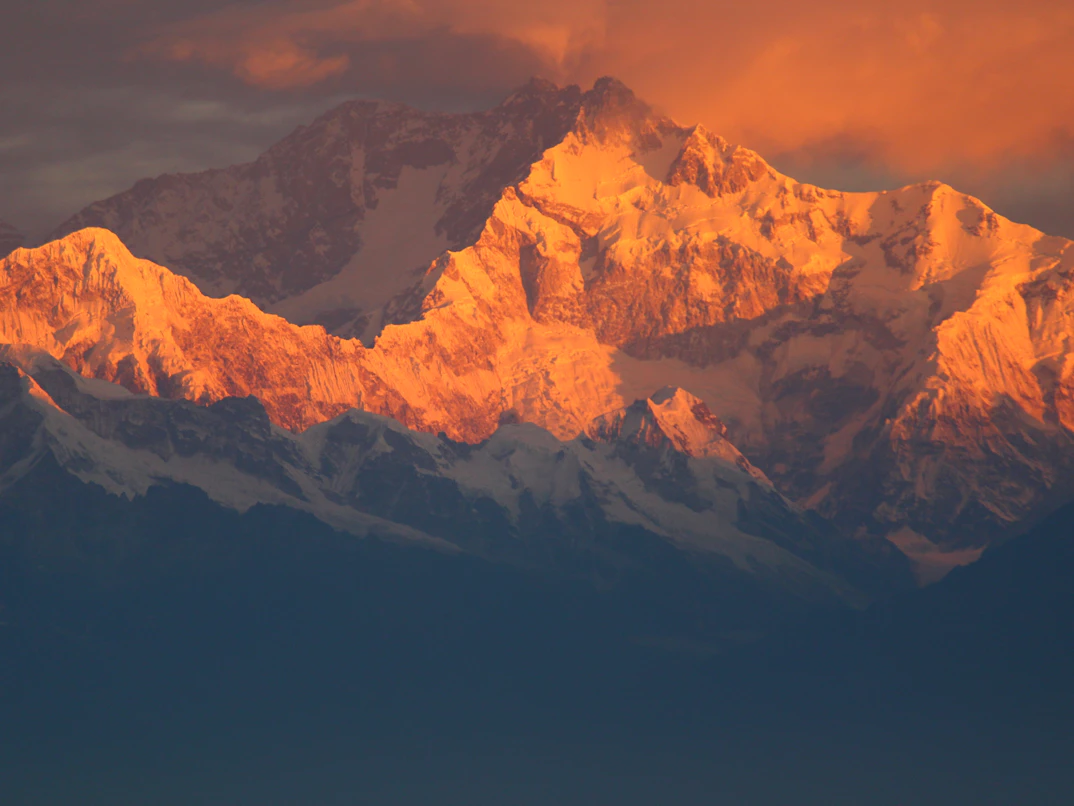 Kanchenjunga range at golden hour from Pelling Sikkim landscape photography India