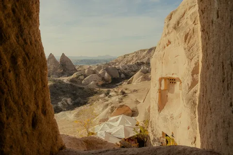 Turkey at an Easy Pace: Istanbul & Cappadocia | Safari Sutra Holidays Cave hotel terrace overlooking Cappadocia valley, senior-friendly Turkey tour