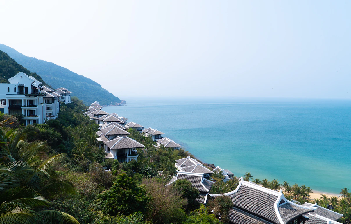 Luxury resort infinity pool overlooking the South China Sea in Da Nang — Vietnam luxury tour package from India